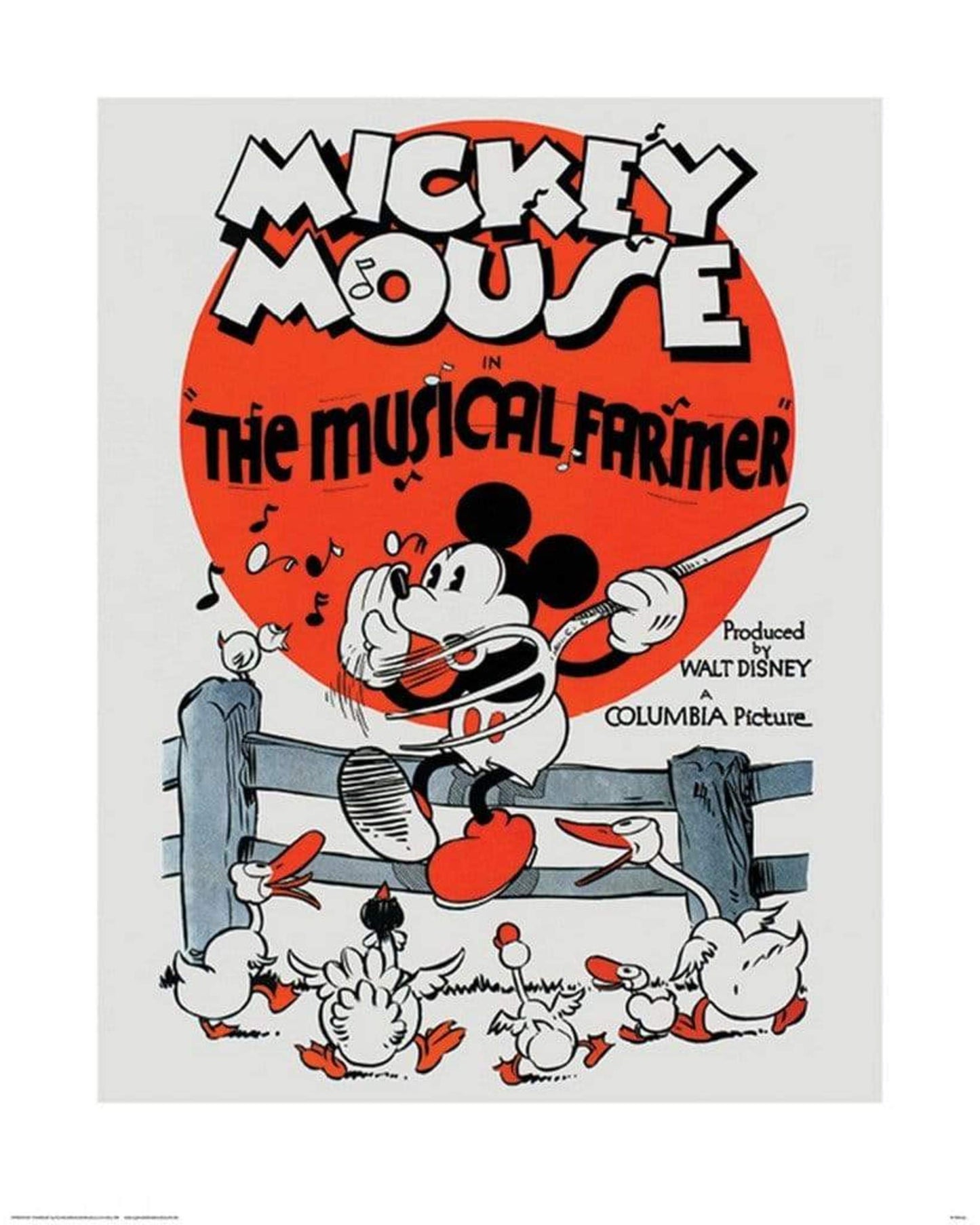 Affiche Art Mickey Mouse - The Musical Farmer 40x50cm