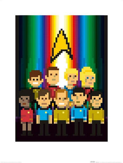 Affiche Art Star Trek - Trexels Original Crew 60x80cm