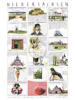 Affiche Art Sabine Gerke - Niedersachsen I 60x80cm