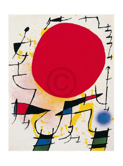 Affiche Art Joan Miro - Le soleil rouge 40x50cm
