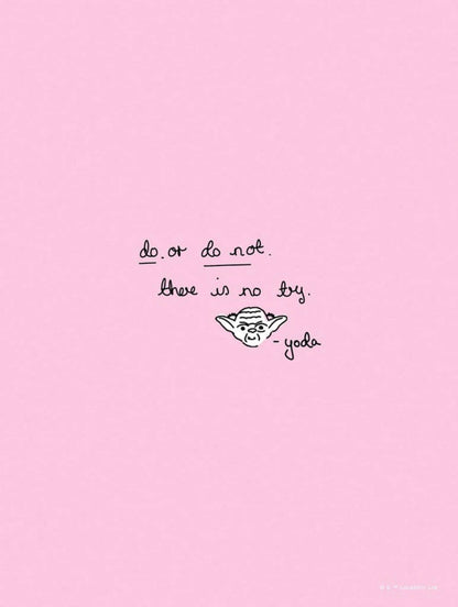 Affiche Art Star Wars - Quote Yoda Cute 30x40cm