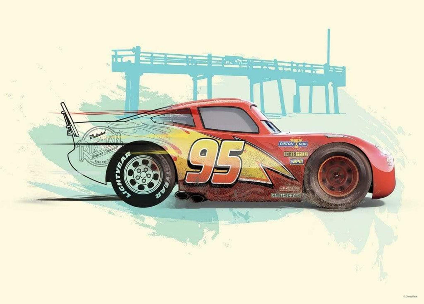 Affiche Art Cars - Lightning McQueen - 70x50cm