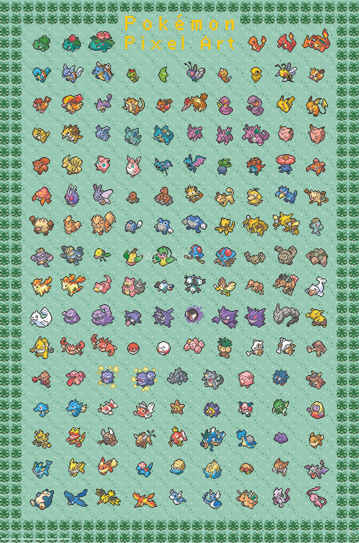 Poster Pokemon - Pixel Art 61x91,5cm
