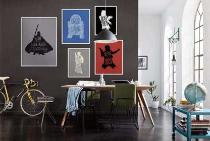 Affiche Art Star Wars - Silhouette Quotes R2D2 50x70cm