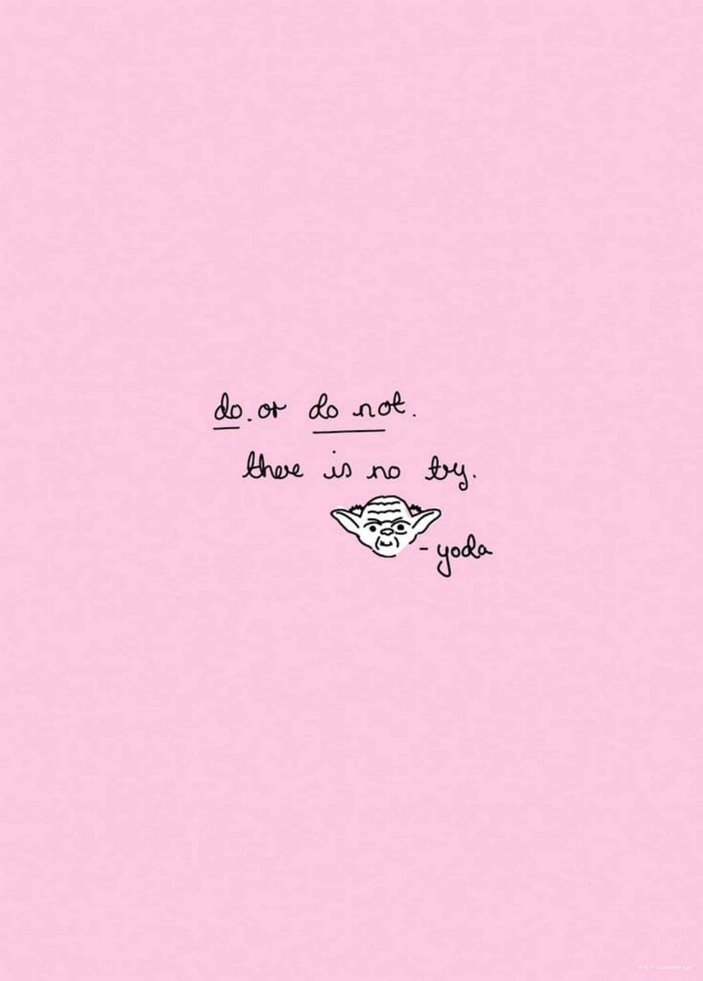 Affiche Art Star Wars - Quote Yoda Cute 50x70cm