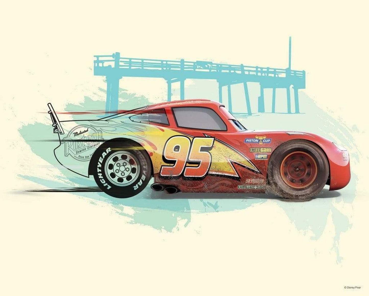 Affiche Art Cars - Lightning McQueen - 50x40cm