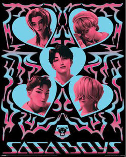 Poster K-Pop Demon Hunters - Saja Boys Hearts  40x50cm