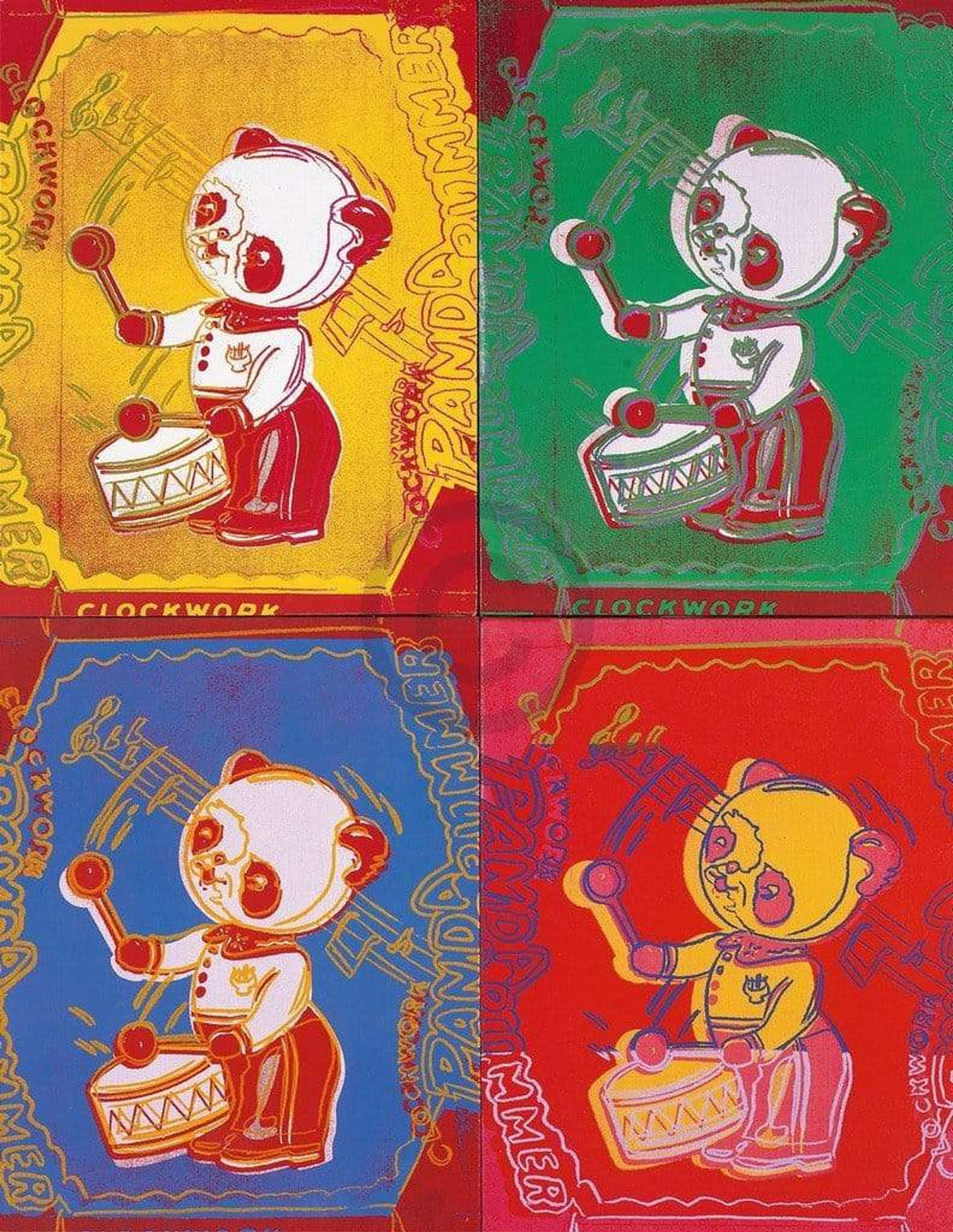 Affiche Art Andy Warhol - Four Pandas 1983 65x84cm