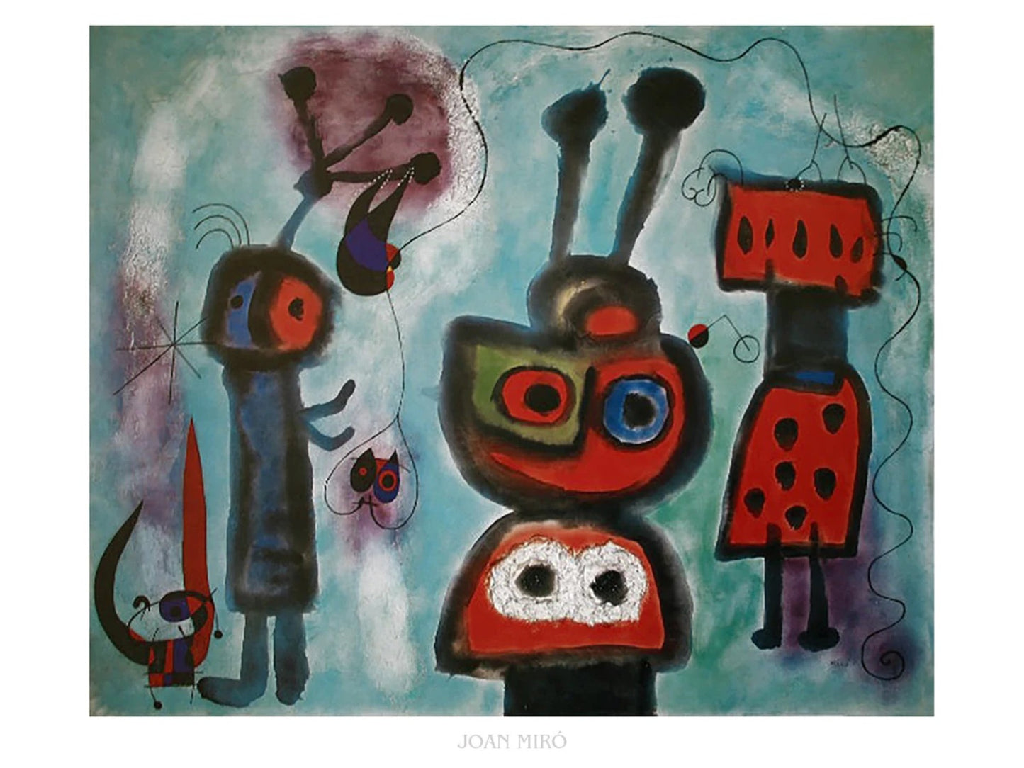 Affiche Art Joan Miró - Loiseau au regard calme 80x60cm