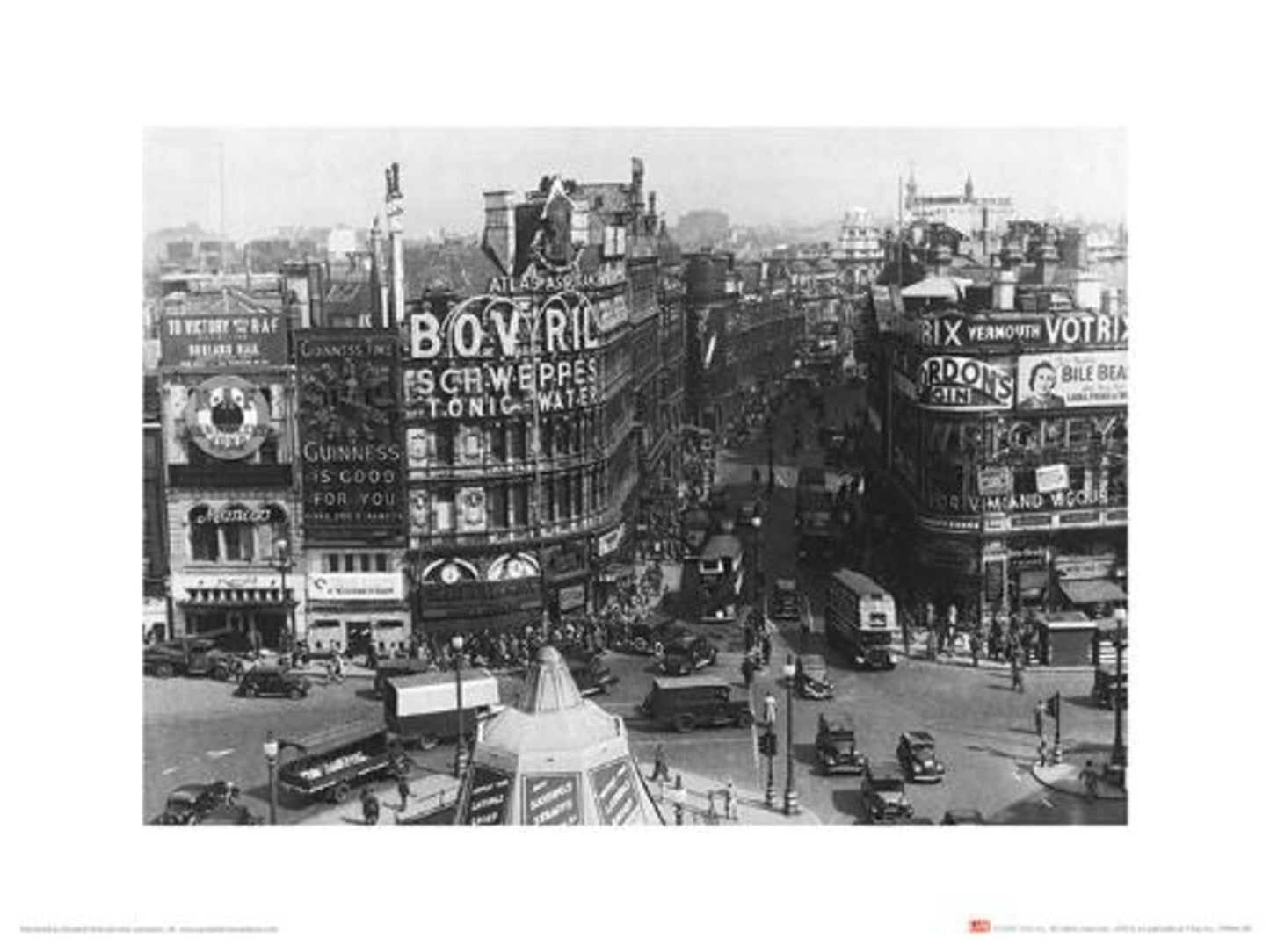 Affiche Art Time Life Piccadilly Circus London 1942 30x40cm