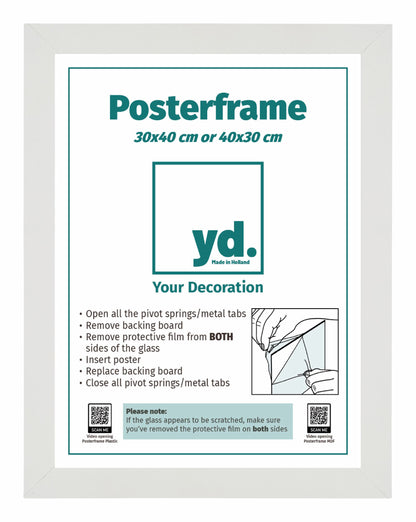 Cadre d'affiche 30x40cm Blanc Mat MDF Parma