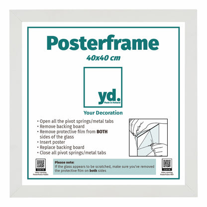 Cadre d'affiche 40x40cm Blanc Mat MDF Parma