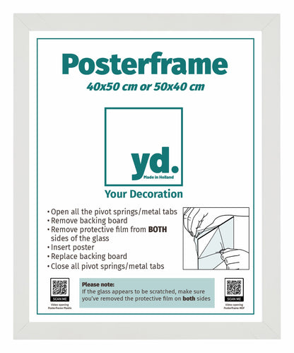 Cadre d'affiche 40x50cm Blanc Mat MDF Parma