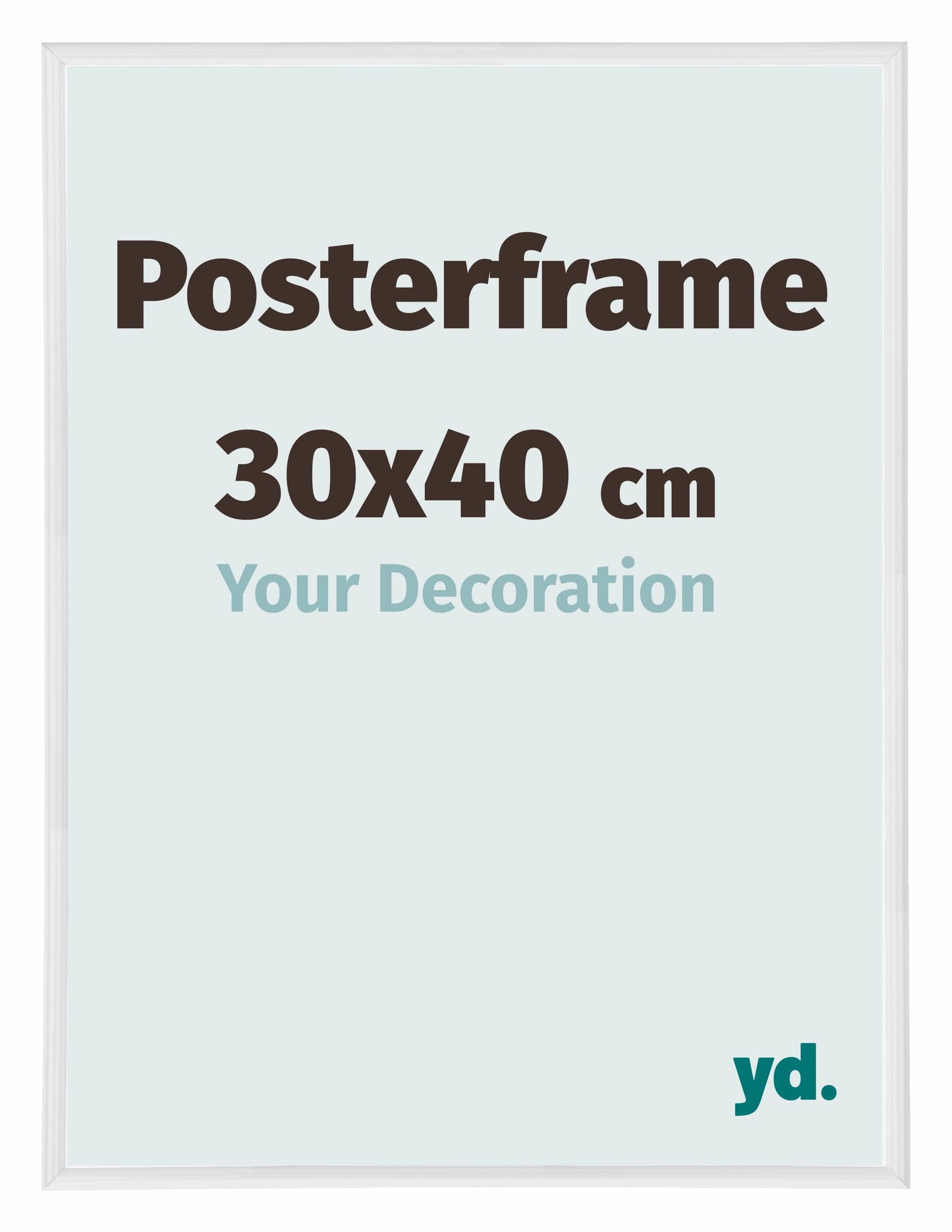 Cadre d'affiche 30x40cm Blanc Brillant Plastique Paris