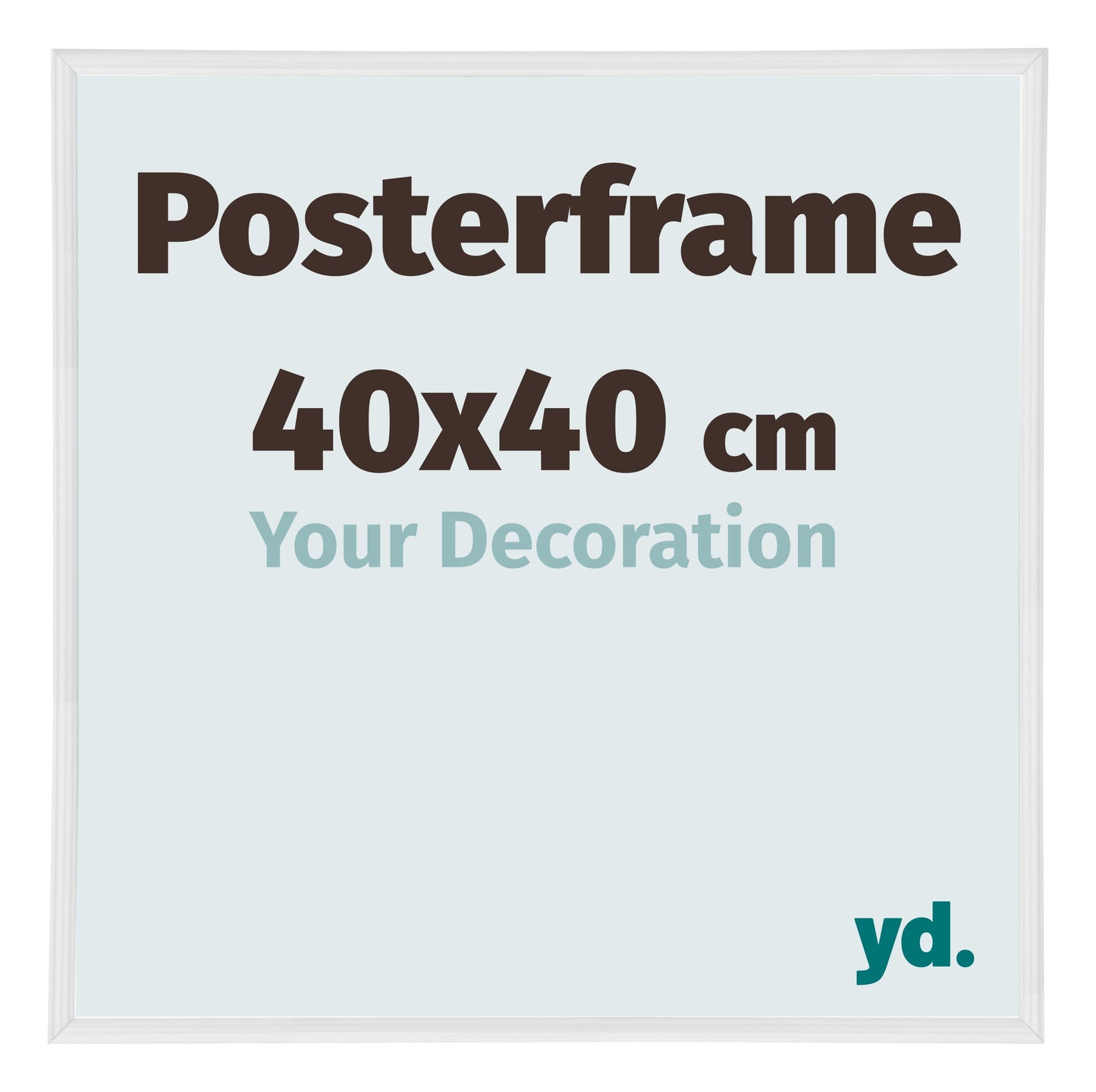 Cadre d'affiche 40x40cm Blanc Brillant Plastique Paris