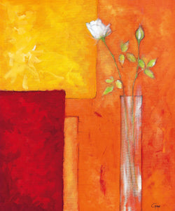 Affiche Art Günter Gohn - Rosen auf warmem Rot 50x60cm