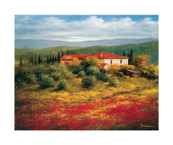 Affiche Art Heinz Schölnhammer - Landschaft mit Mohn II 60x50cm
