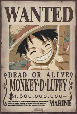 Poster One Piece - Wanted Luffy New 2 35x52cm