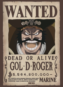 Poster One Piece - Wanted Gol D. Roger 38x52cm