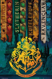 Poster Harry Potter House Flags 61x91,5cm