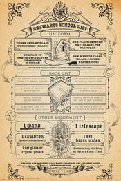 Poster Harry Potter Hogwarts List 61x91,5cm