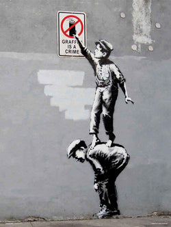 Affiche Art Brandalised Grafitti Is a Crime 30x40cm