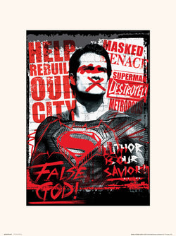 Affiche Art DC Batman V Superman Superman False God 30x40cm