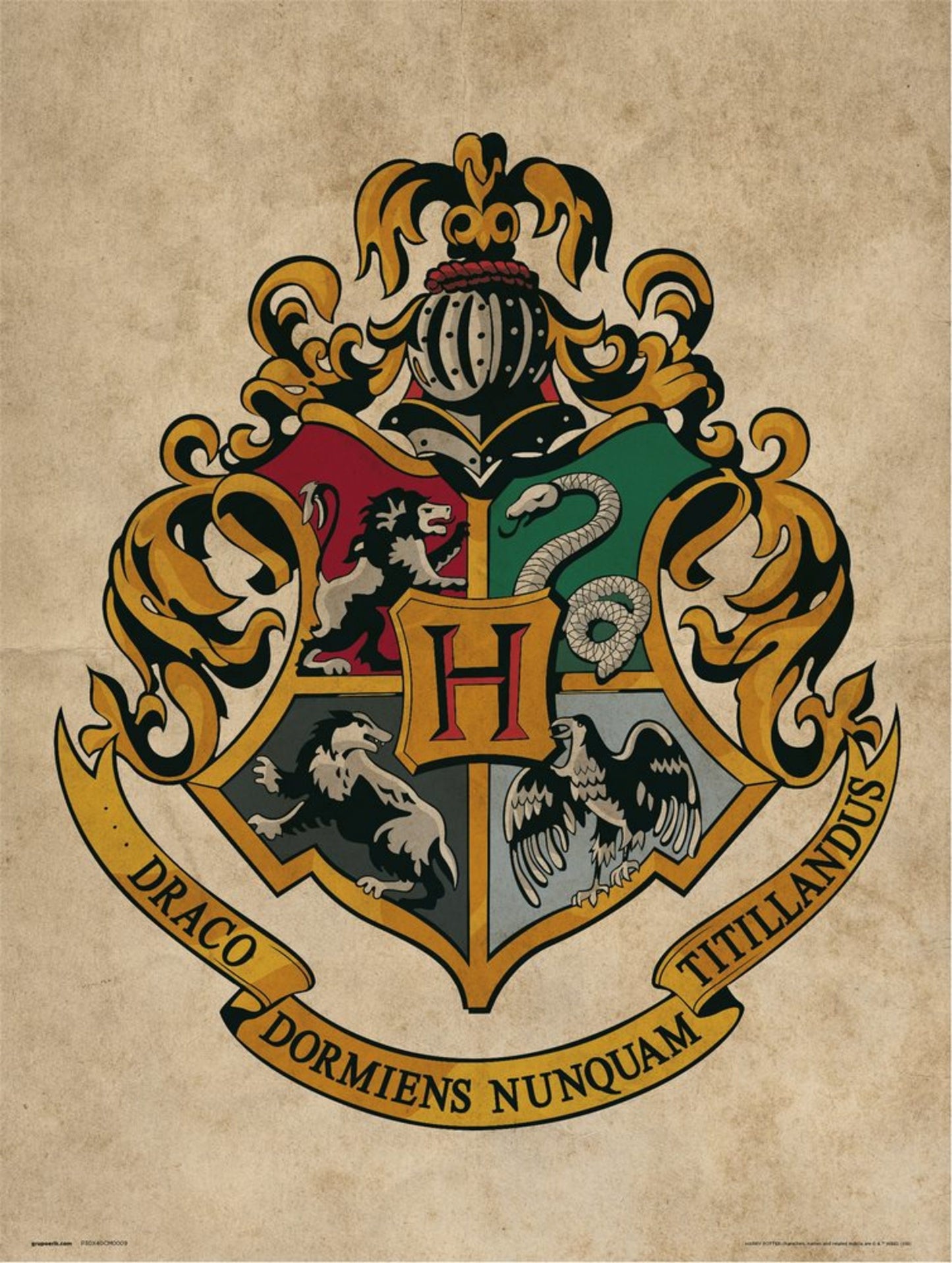 Affiche Art Harry Potter Hogwarts Crest 30x40cm