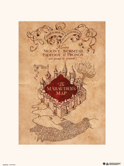 Affiche Art Harry Potter The Marauders Map 30x40cm