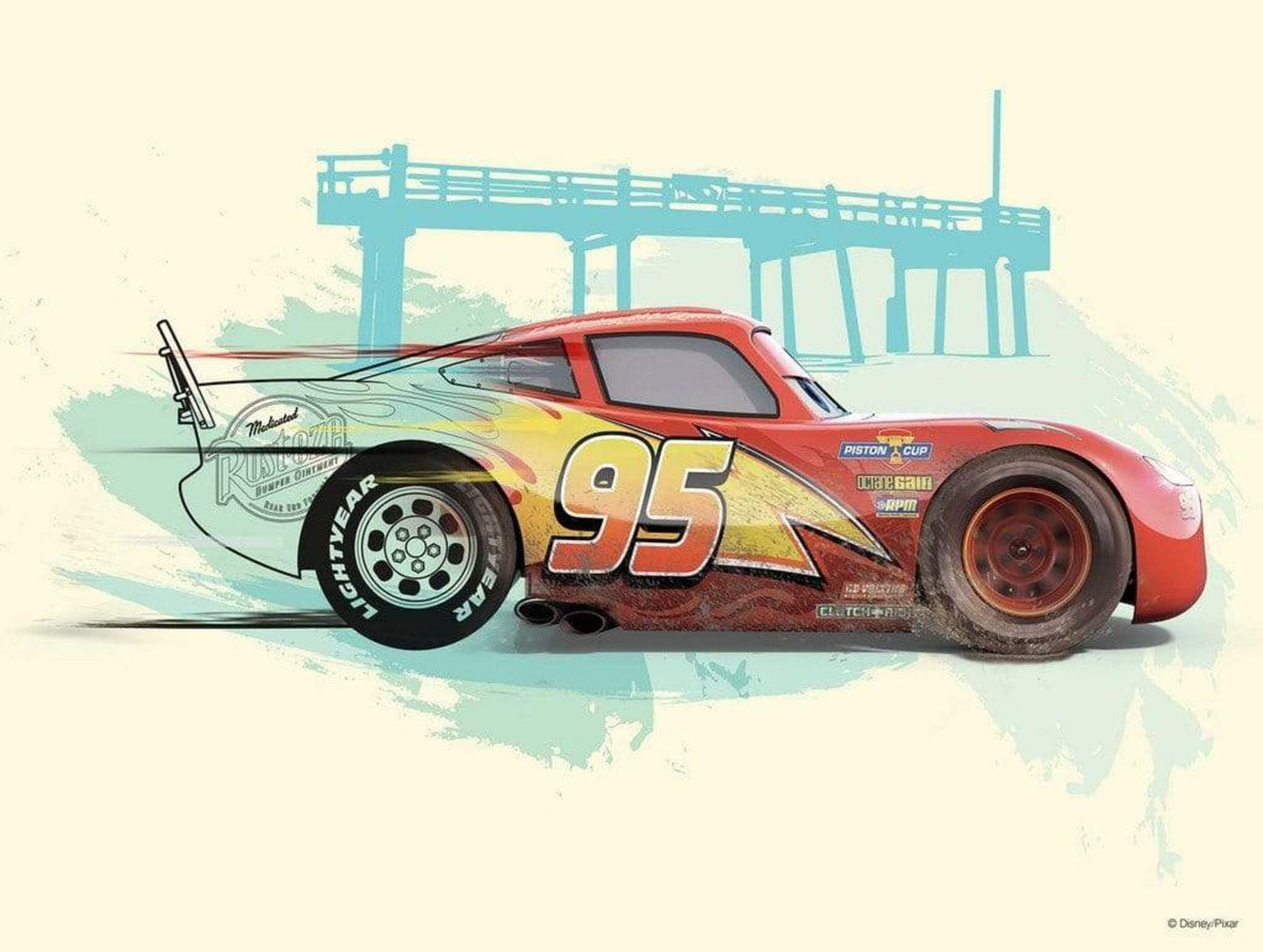 Affiche Art Cars Lightning McQueen 40x30cm