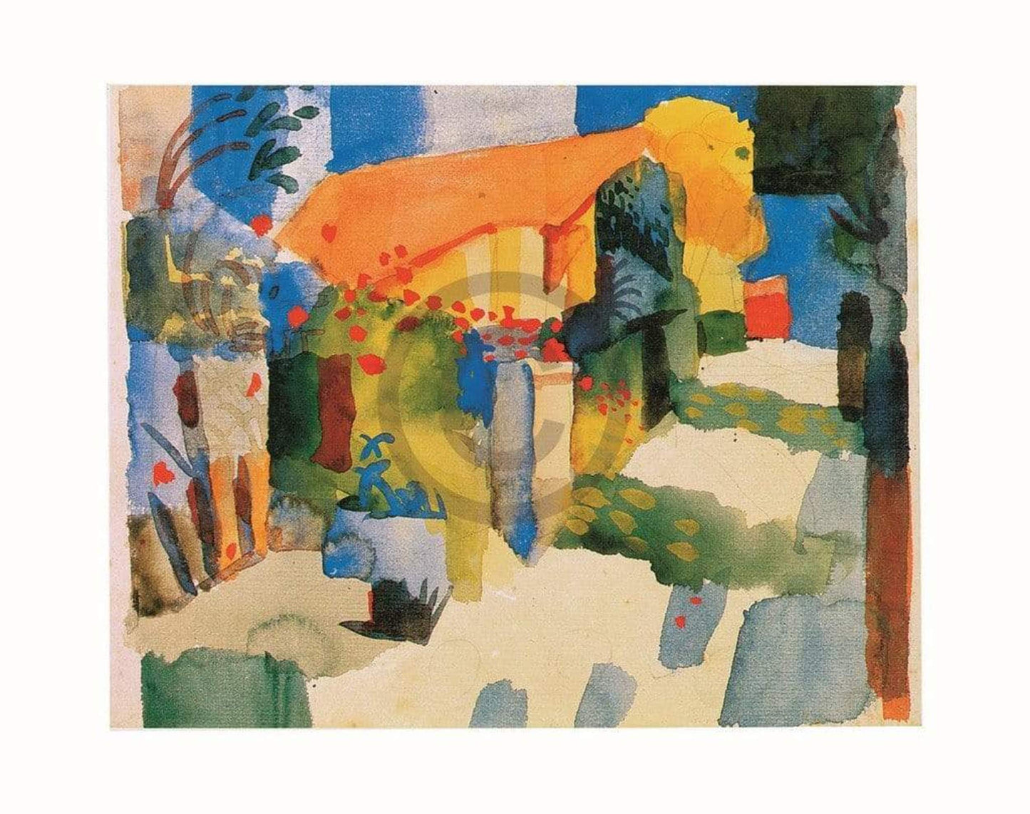 Affiche Art August Macke - Haus im Garten 71x56cm