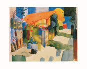 Affiche Art August Macke - Haus im Garten 71x56cm