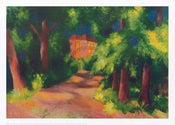 Affiche Art August Macke - Rotes Haus im Park 70x50cm