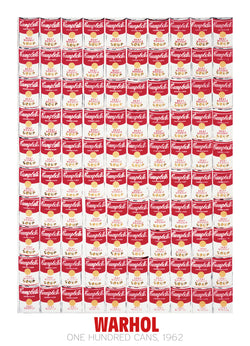 Affiche Art Andy Warhol - One Hundred Cans 1962 65x90cm