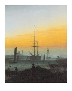 Affiche Art Caspar David Friedrich - Der Greifswalder Hafen 30x40cm