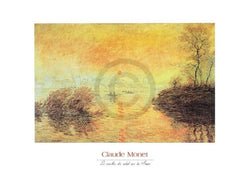 Affiche Art Claude Monet - Le coucher du soleil la Seine 70x50cm