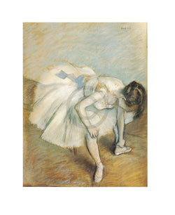 Affiche Art Edgar Degas - Danseuse nouant son brodequin 24x30cm