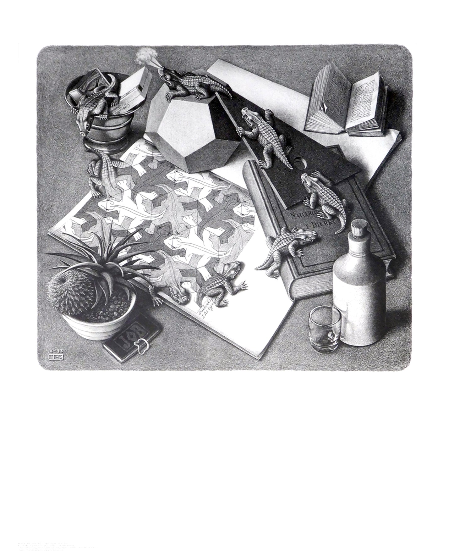 Affiche Art M. C. Escher - Reptilien 55x65cm