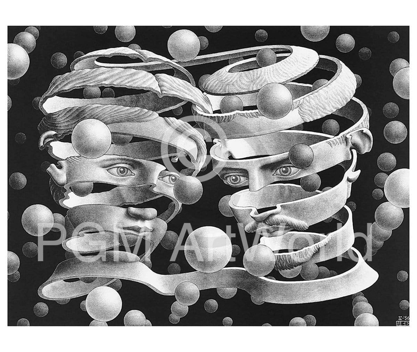 Affiche Art M. C. Escher - Band ohne Ende 65x55cm