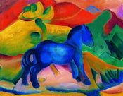 Affiche Art Franz Marc - Blaues Pferdchen 90x70cm