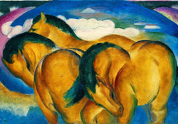 Affiche Art Franz Marc - Die kleinen gelben Pferde 100x70cm