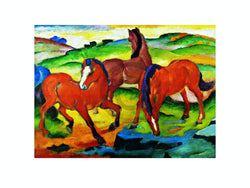 Affiche Art Franz Marc - Die großen roten Pferde 71x56cm