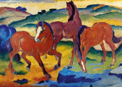 Affiche Art Franz Marc - Die roten Pferde 29.7x21cm