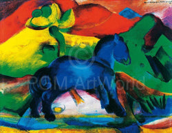 Affiche Art Franz Marc - Blaues Pferdchen 80x60cm