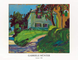 Affiche Art Gabriele Münter - Sommer 1908 Haus mit Apfelbaum 90x70cm