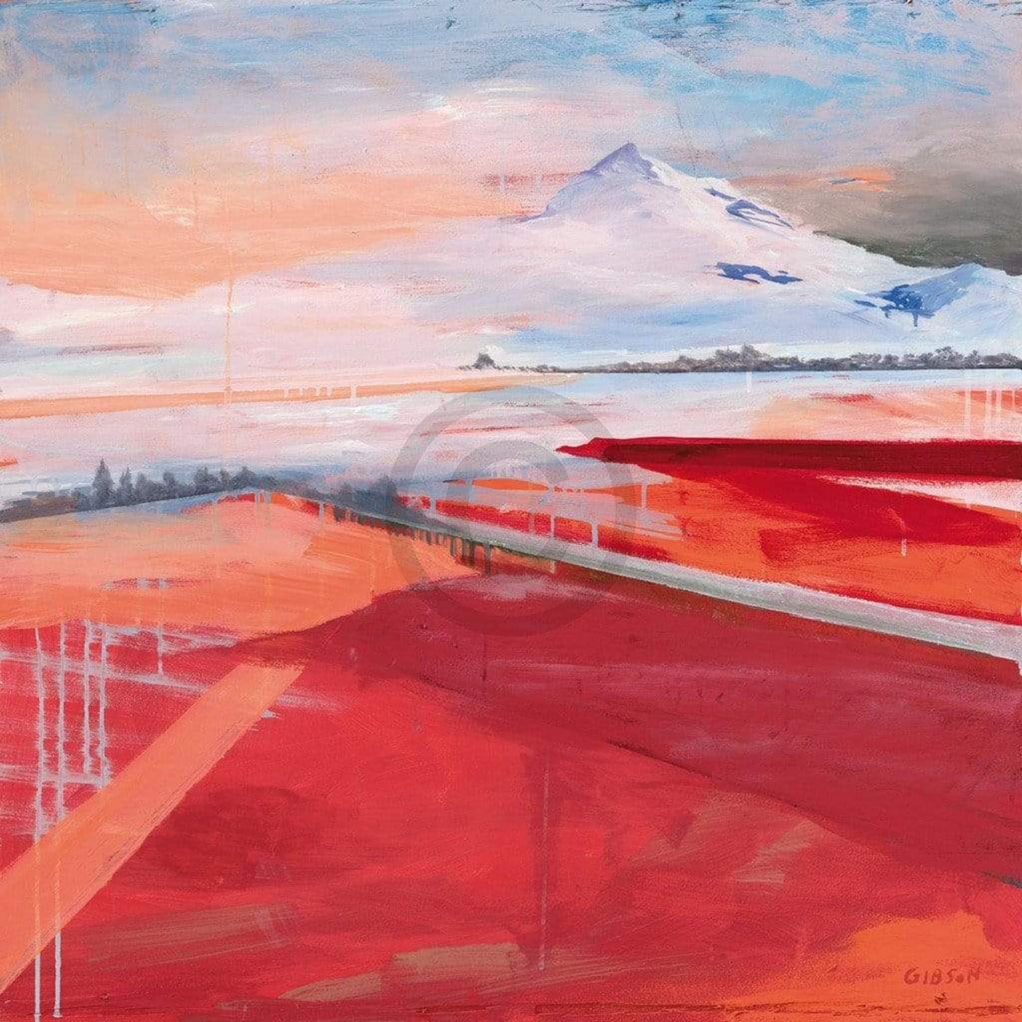 Affiche Art Stefan Gibson - Berg 98x98cm