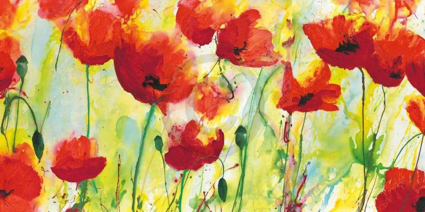 Affiche Art Heidi Reil - Mohnfeld 100x50cm