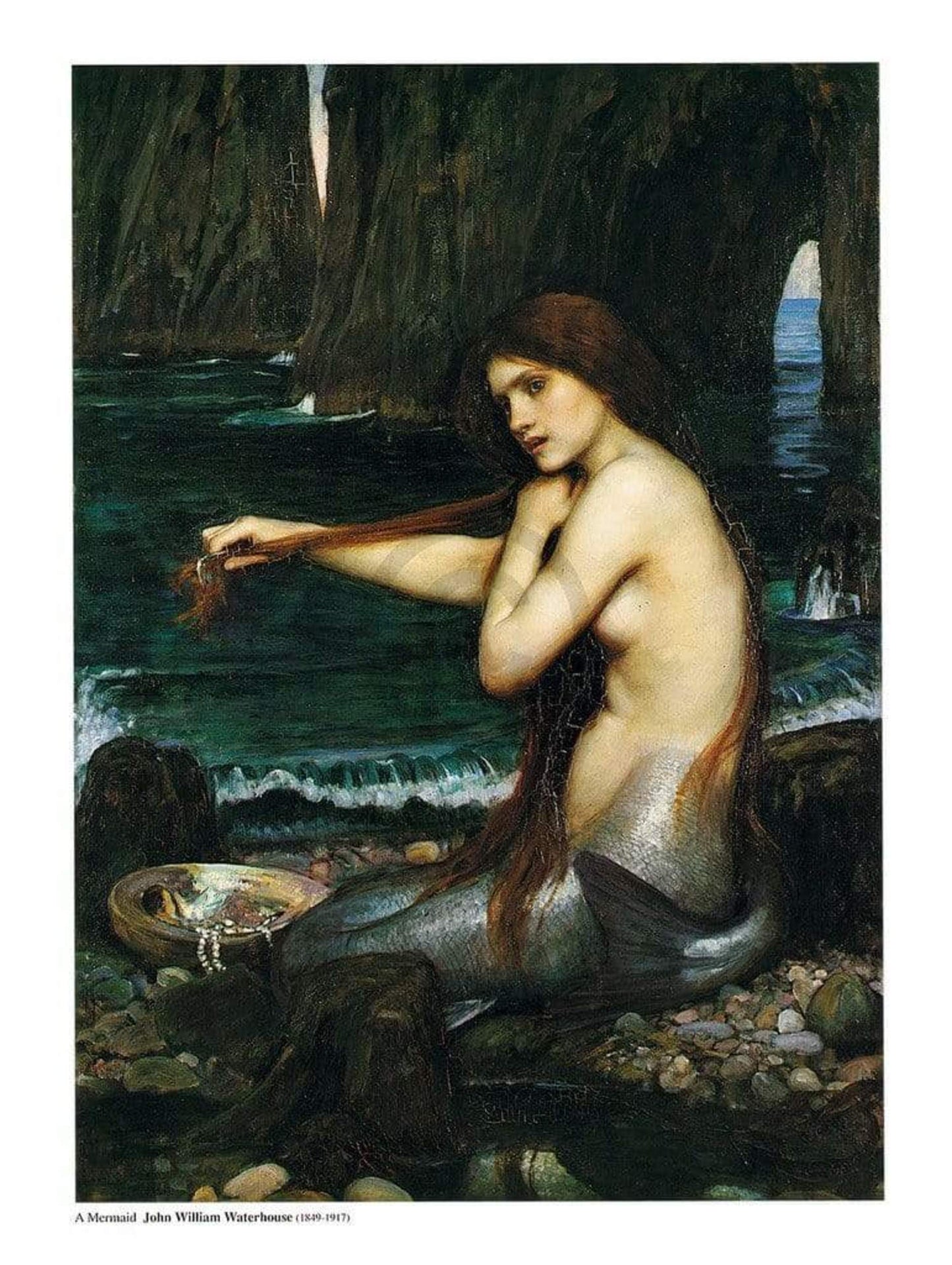 Affiche Art John William Waterhouse - A Mermaid 60x80cm