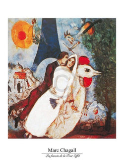Affiche Art Marc Chagall - Les fiances 60x80cm