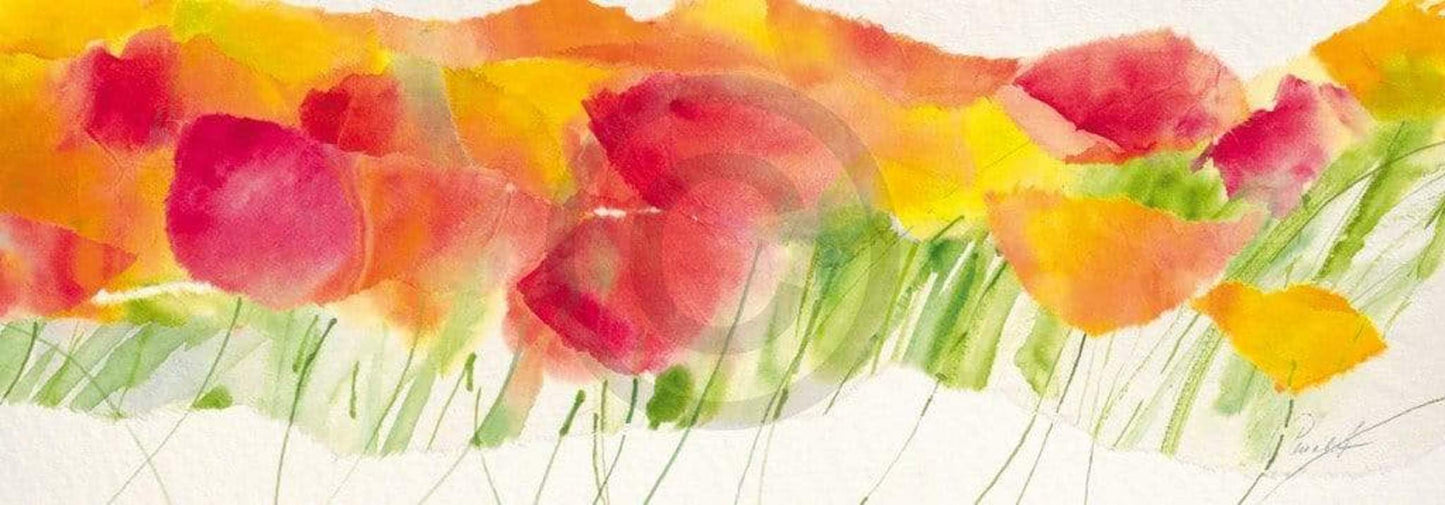 Affiche Art Marta Peuckert - Poppy ribbon yellow 100x35cm